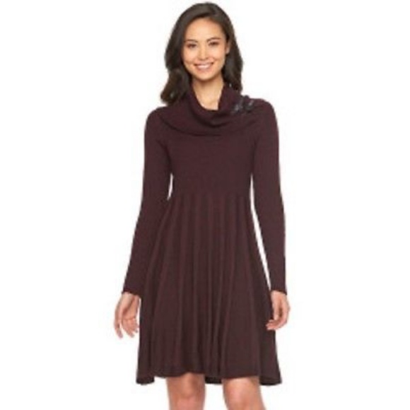 Dana Buchman Dresses & Skirts - Dana Buchman Fit & Flare Cowl Neck Sweater Dress